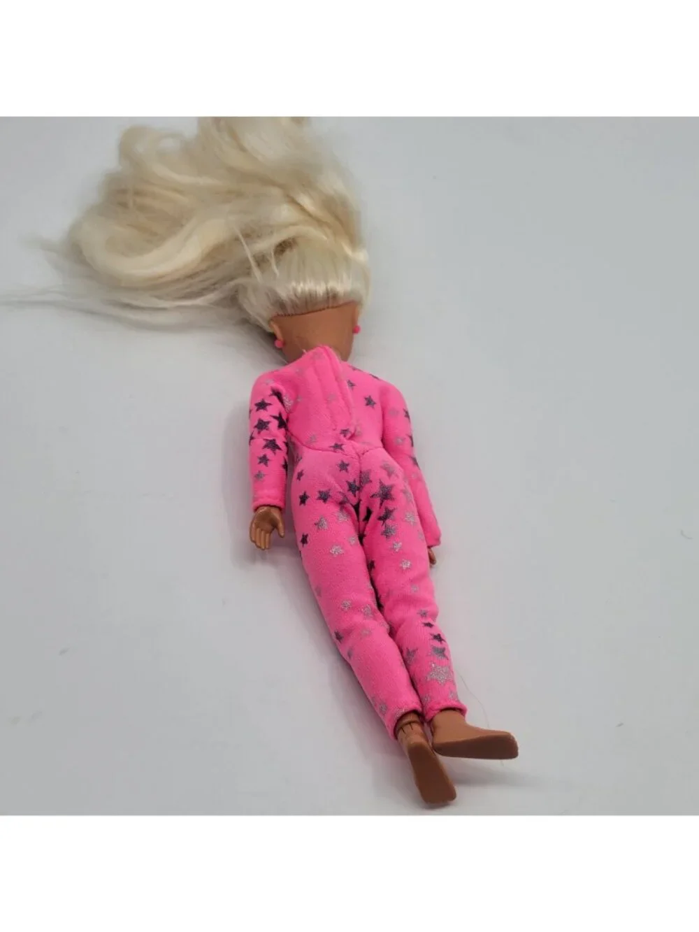 Vintage 1995 Barbie Gymnast Stacie Doll w/ Pink & Silver Stars Leotard